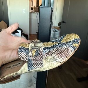 Steve Madden Snakeskin Pattern Loafers with Metal Bit